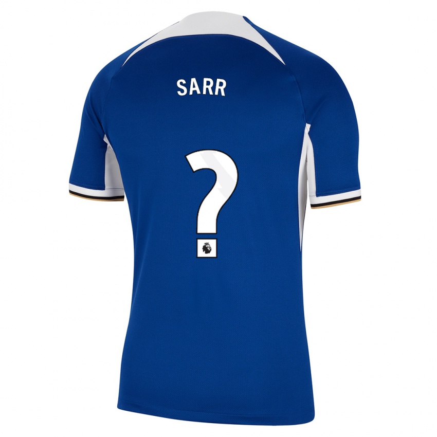 Enfant Maillot Malang Sarr #0 Bleu Tenues Domicile 2023/24 T-Shirt Belgique