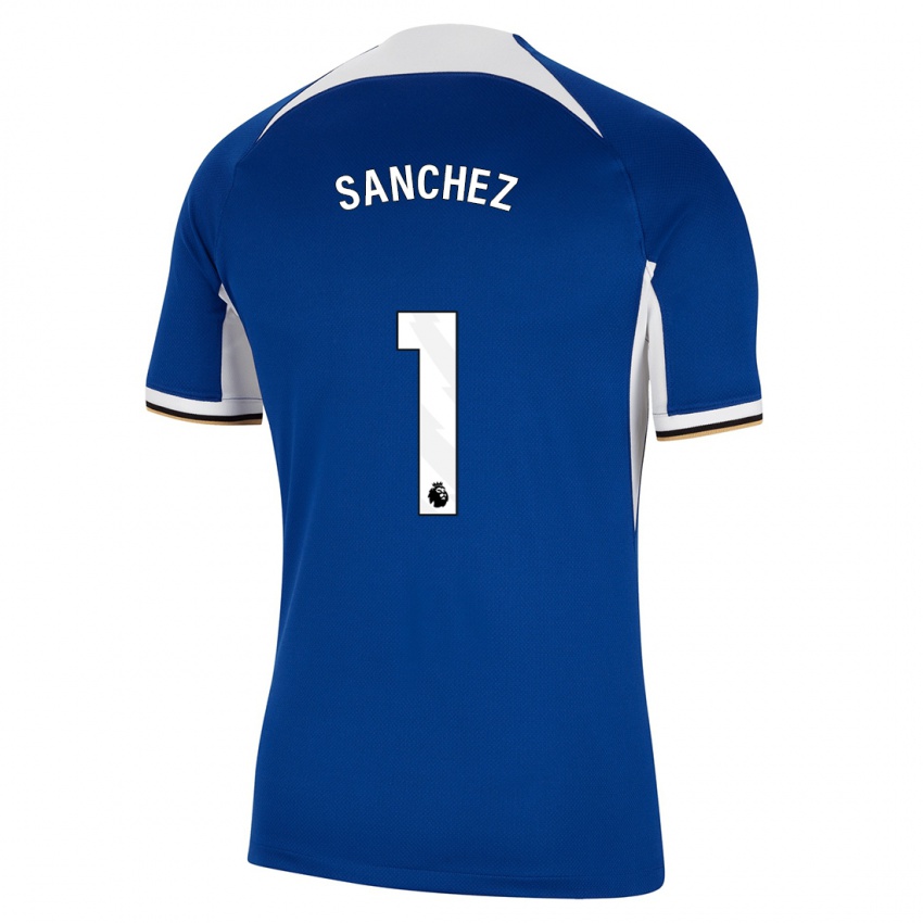 Kinder Robert Sánchez #1 Blau Heimtrikot Trikot 2023/24 T-Shirt Belgien