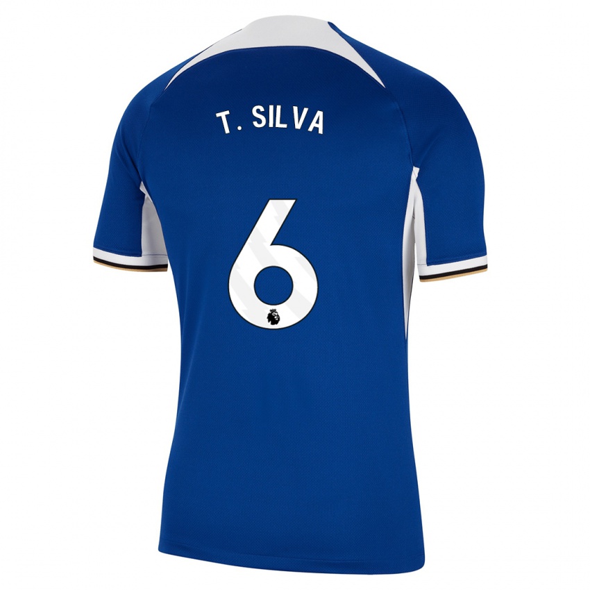 Kinder Thiago Silva #6 Blau Heimtrikot Trikot 2023/24 T-Shirt Belgien