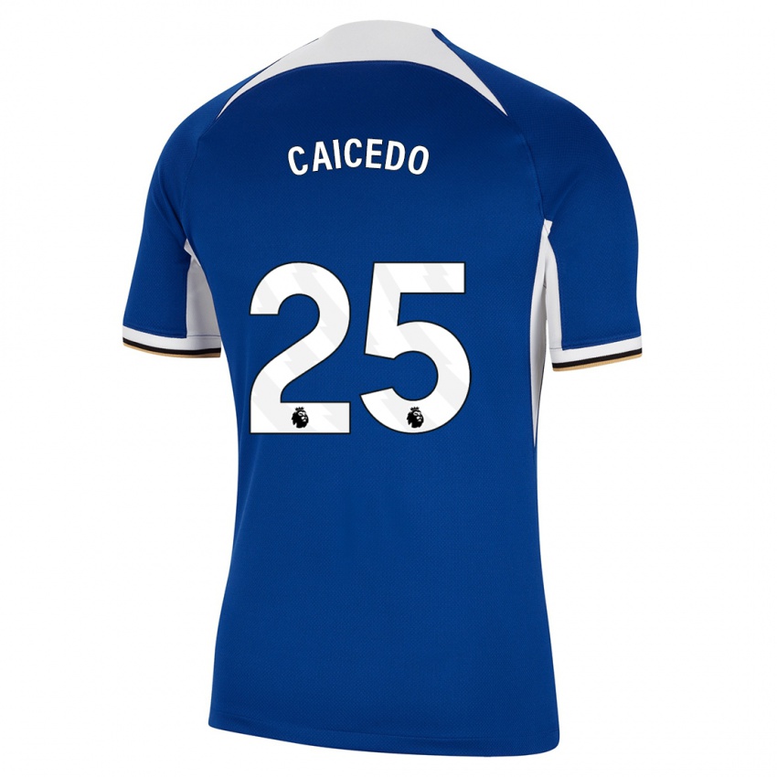 Kinderen Moisés Caicedo #25 Blauw Thuisshirt Thuistenue 2023/24 T-Shirt België
