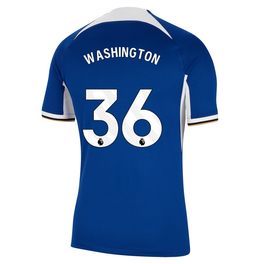 Kinder Deivid Washington #36 Blau Heimtrikot Trikot 2023/24 T-Shirt Belgien