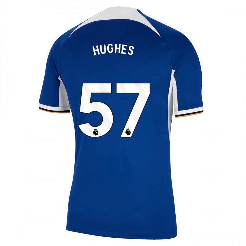Enfant Maillot Brodi Hughes #57 Bleu Tenues Domicile 2023/24 T-Shirt Belgique