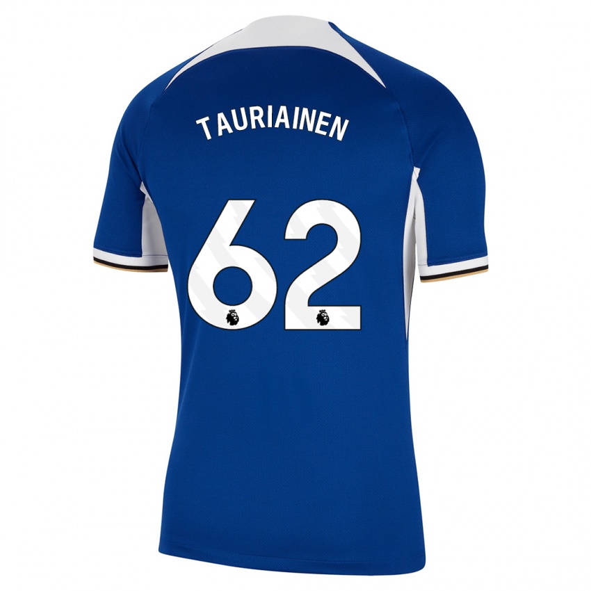 Enfant Maillot Jimi Tauriainen #62 Bleu Tenues Domicile 2023/24 T-Shirt Belgique