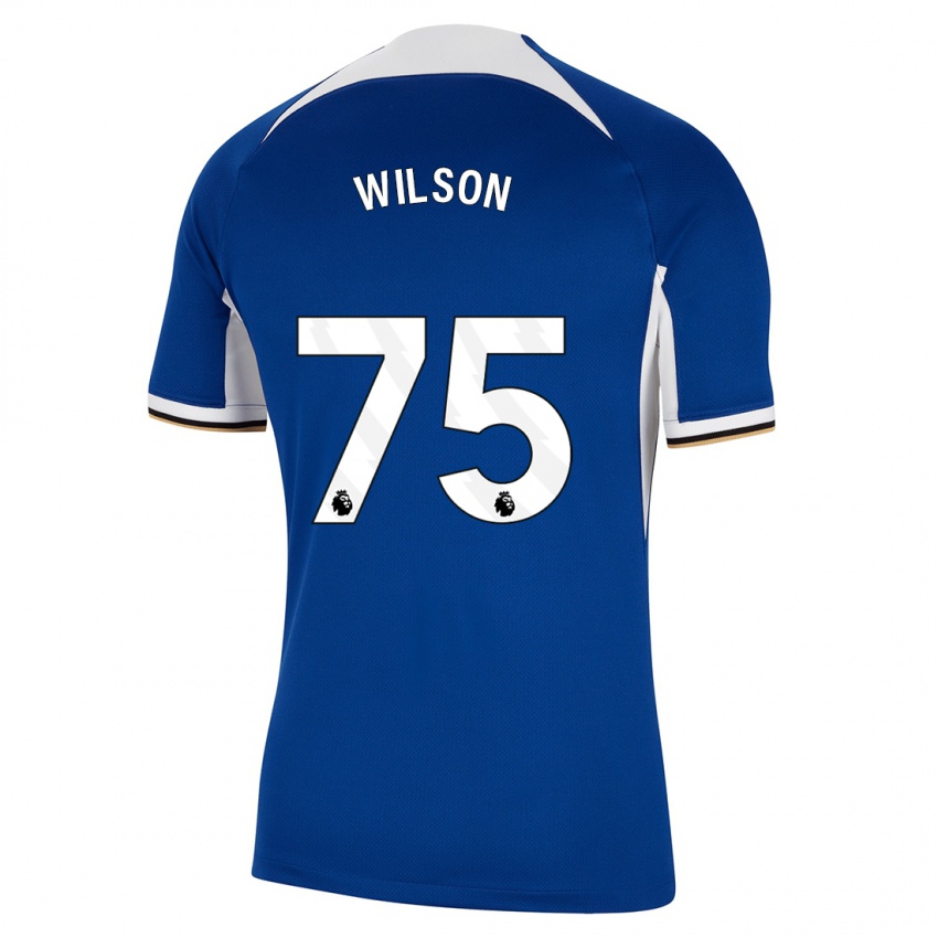 Enfant Maillot Kaiden Wilson #75 Bleu Tenues Domicile 2023/24 T-Shirt Belgique
