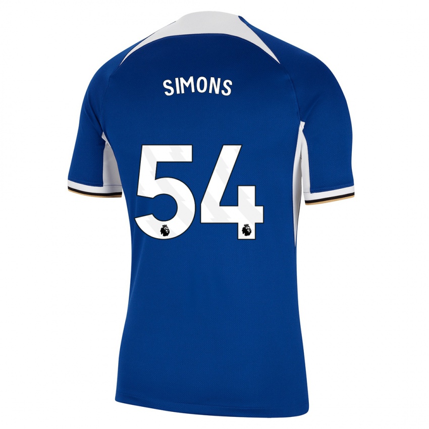 Kinder Xavier Simons #54 Blau Heimtrikot Trikot 2023/24 T-Shirt Belgien