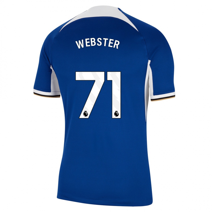 Kinderen Charlie Webster #71 Blauw Thuisshirt Thuistenue 2023/24 T-Shirt België