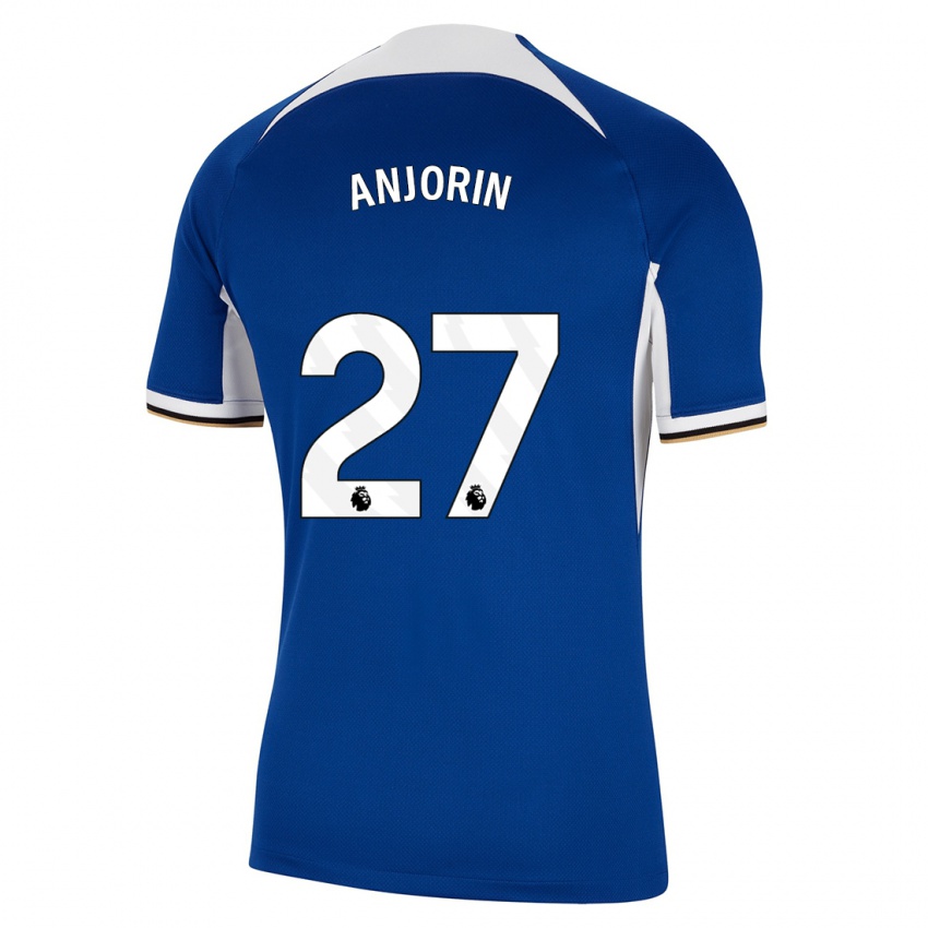 Enfant Maillot Tino Anjorin #27 Bleu Tenues Domicile 2023/24 T-Shirt Belgique