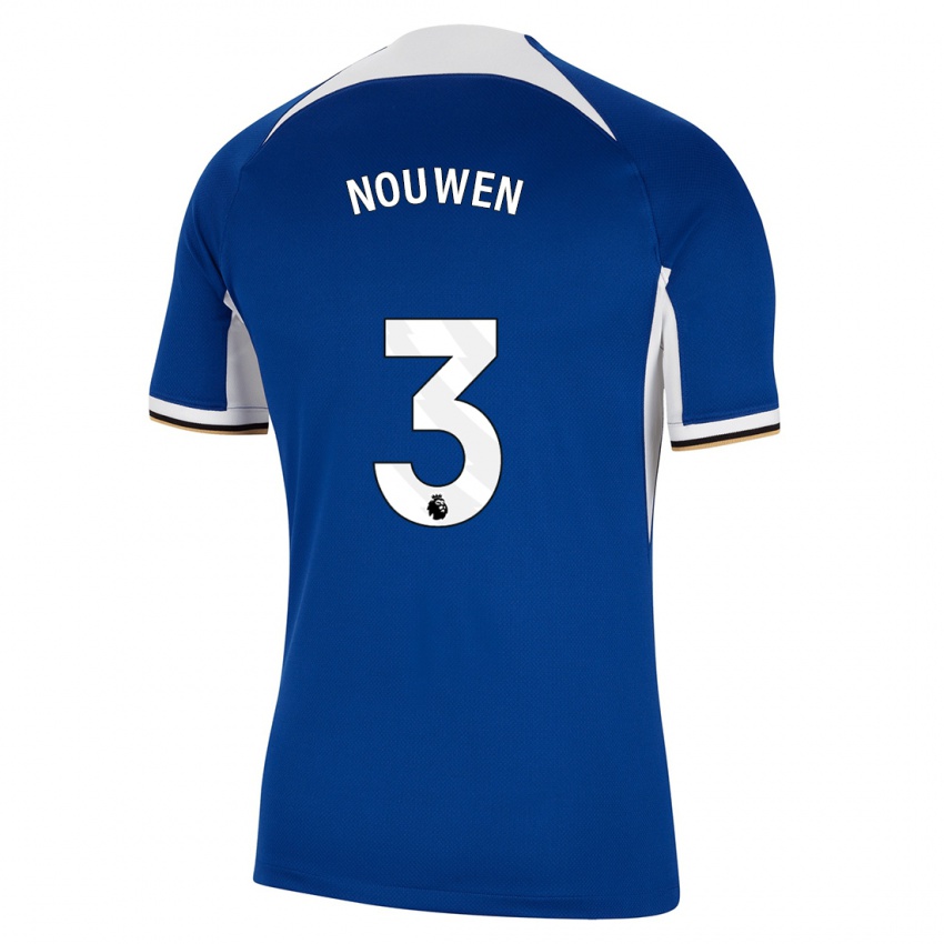 Kinder Aniek Nouwen #3 Blau Heimtrikot Trikot 2023/24 T-Shirt Belgien