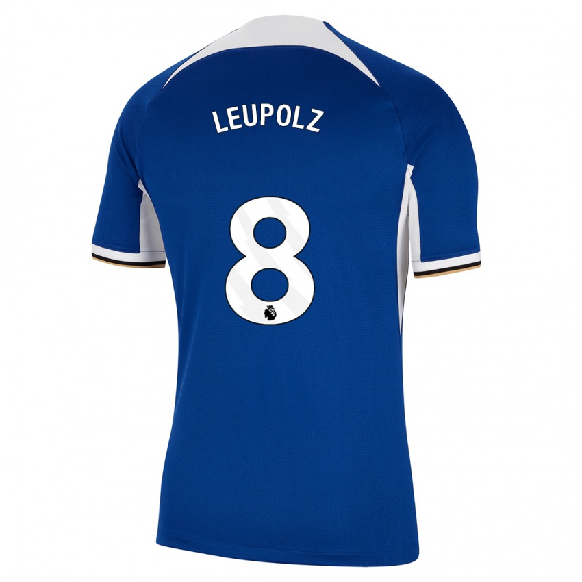 Enfant Maillot Melanie Leupolz #8 Bleu Tenues Domicile 2023/24 T-Shirt Belgique