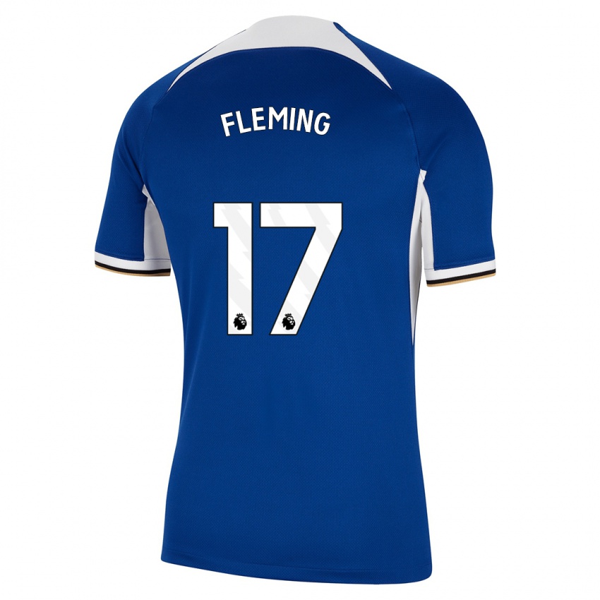Enfant Maillot Jessie Fleming #17 Bleu Tenues Domicile 2023/24 T-Shirt Belgique
