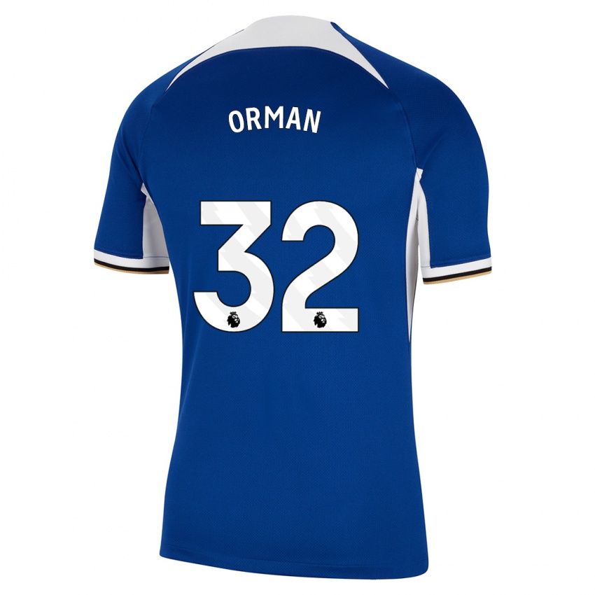 Enfant Maillot Emily Orman #32 Bleu Tenues Domicile 2023/24 T-Shirt Belgique