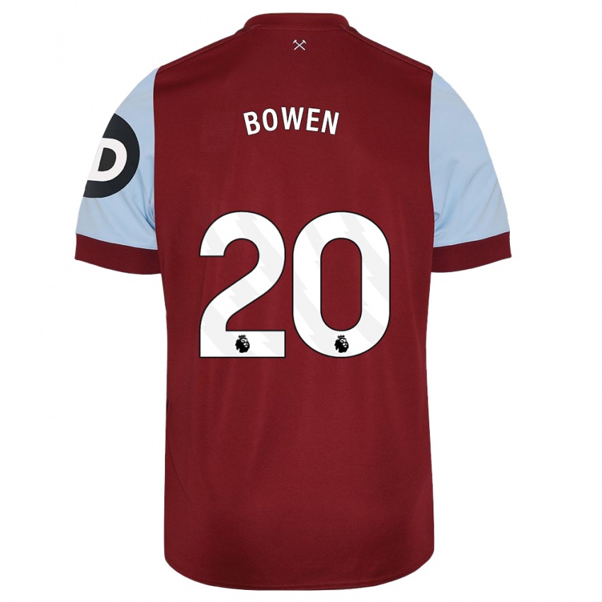 Enfant Maillot Jarrod Bowen #20 Bordeaux Tenues Domicile 2023/24 T-Shirt Belgique