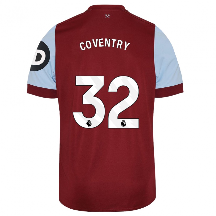 Kinder Conor Coventry #32 Kastanienbraun Heimtrikot Trikot 2023/24 T-Shirt Belgien