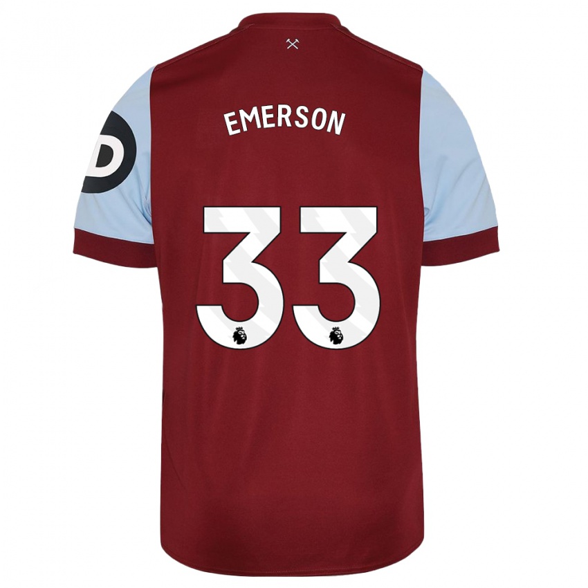Enfant Maillot Emerson Palmieri #33 Bordeaux Tenues Domicile 2023/24 T-Shirt Belgique