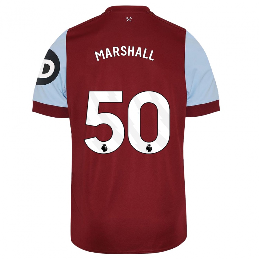 Enfant Maillot Callum Marshall #50 Bordeaux Tenues Domicile 2023/24 T-Shirt Belgique