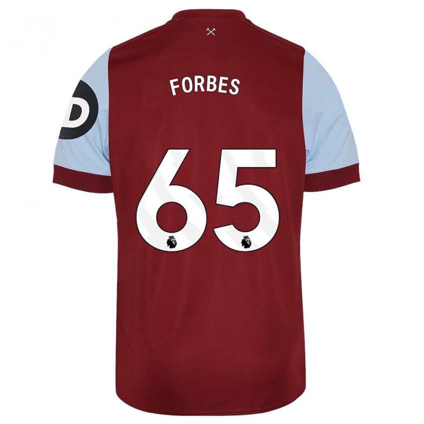 Enfant Maillot Michael Forbes #65 Bordeaux Tenues Domicile 2023/24 T-Shirt Belgique