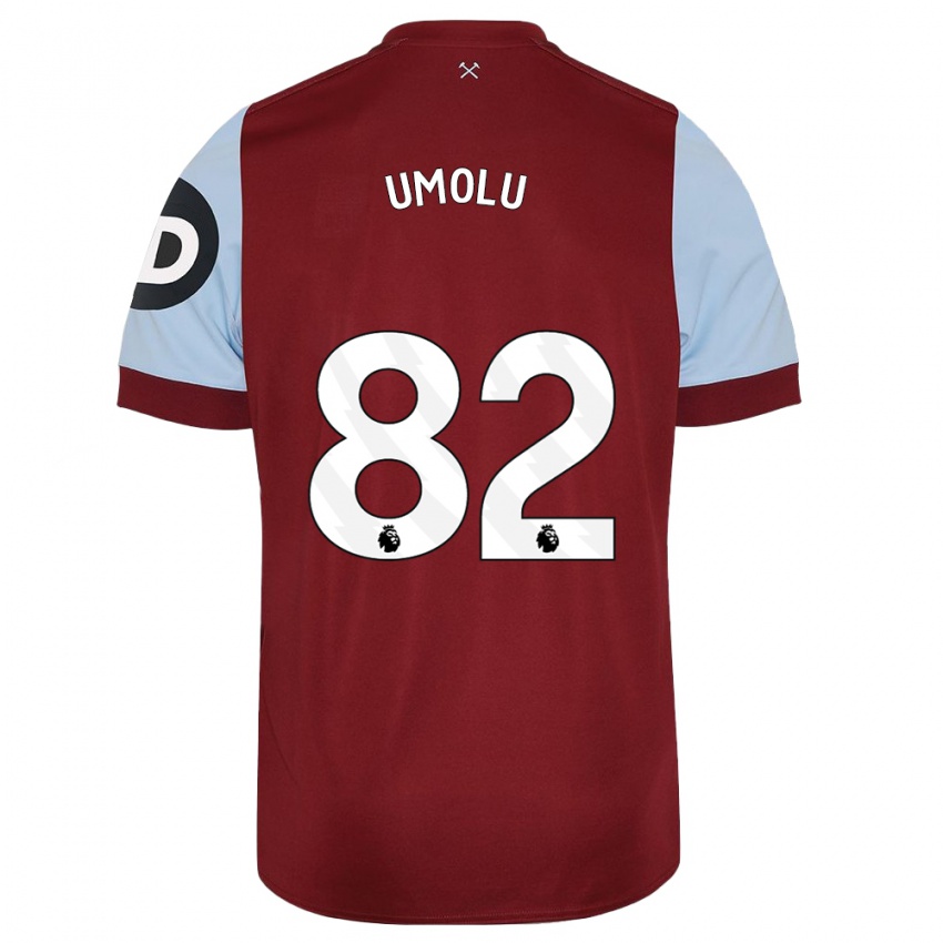 Enfant Maillot Jemiah Umolu #82 Bordeaux Tenues Domicile 2023/24 T-Shirt Belgique