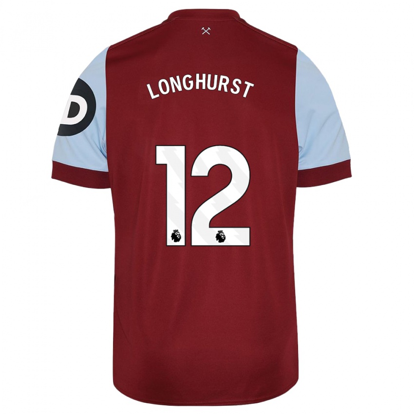 Kinder Kate Longhurst #12 Kastanienbraun Heimtrikot Trikot 2023/24 T-Shirt Belgien