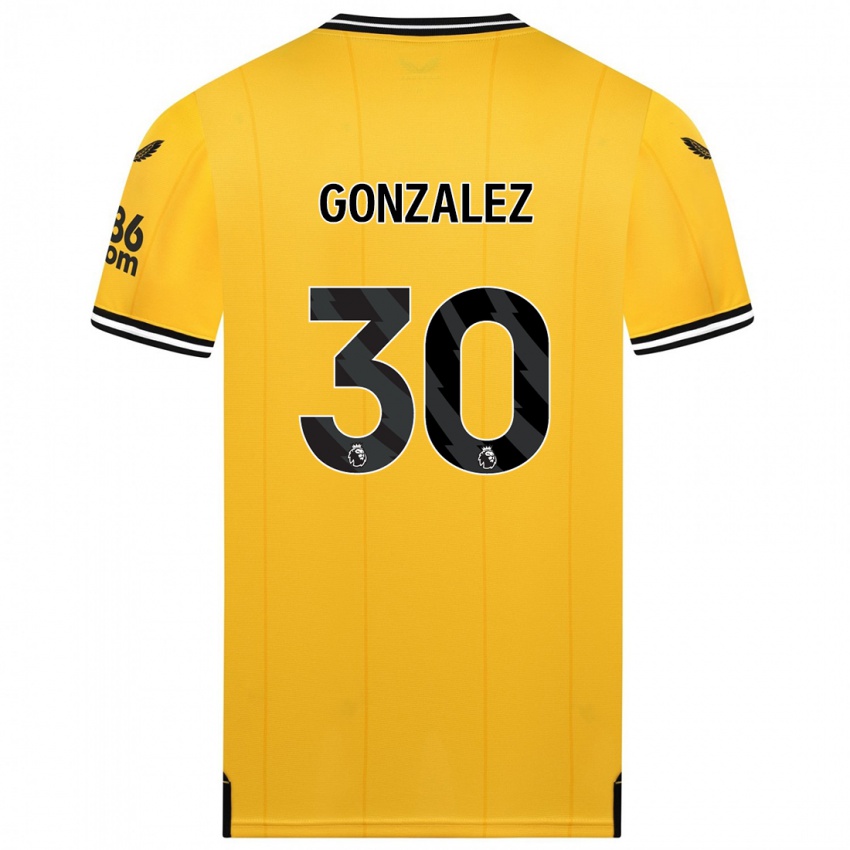 Enfant Maillot Enso González #30 Jaune Tenues Domicile 2023/24 T-Shirt Belgique