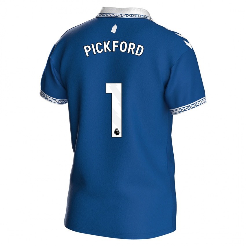 Enfant Maillot Pickford #1 Bleu Royal Tenues Domicile 2023/24 T-Shirt Belgique