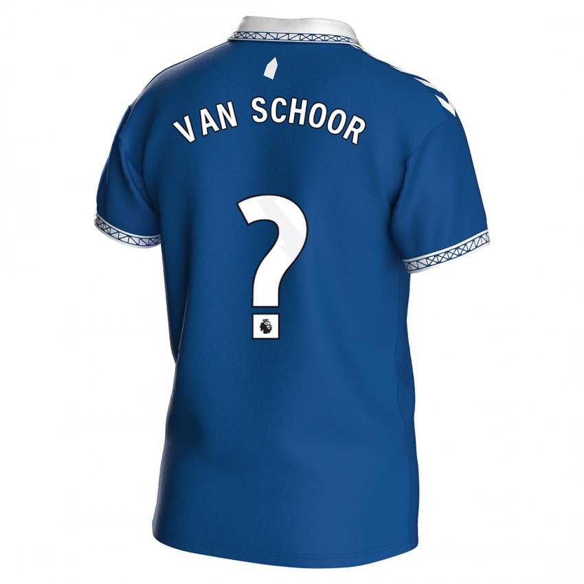 Kinder Joshua Van Schoor #0 Königsblau Heimtrikot Trikot 2023/24 T-Shirt Belgien