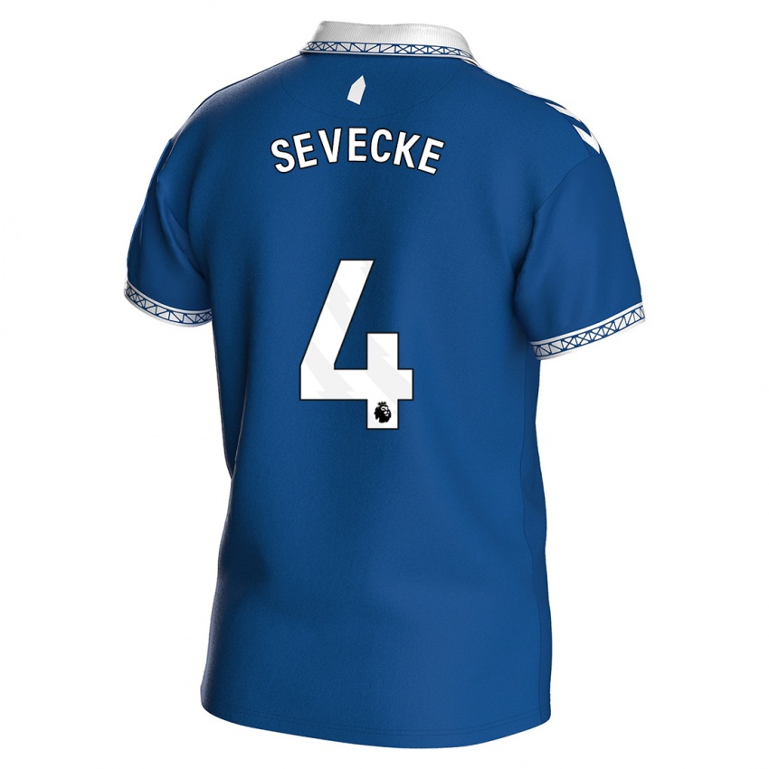 Kinder Rikke Sevecke #4 Königsblau Heimtrikot Trikot 2023/24 T-Shirt Belgien