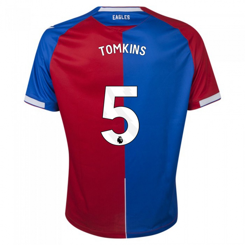 Enfant Maillot James Tomkins #5 Rouge Bleu Tenues Domicile 2023/24 T-Shirt Belgique