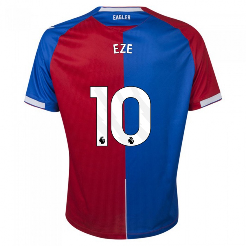 Enfant Maillot Eberechi Eze #10 Rouge Bleu Tenues Domicile 2023/24 T-Shirt Belgique