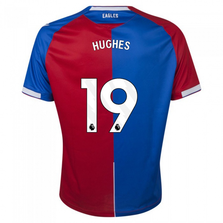 Enfant Maillot Will Hughes #19 Rouge Bleu Tenues Domicile 2023/24 T-Shirt Belgique