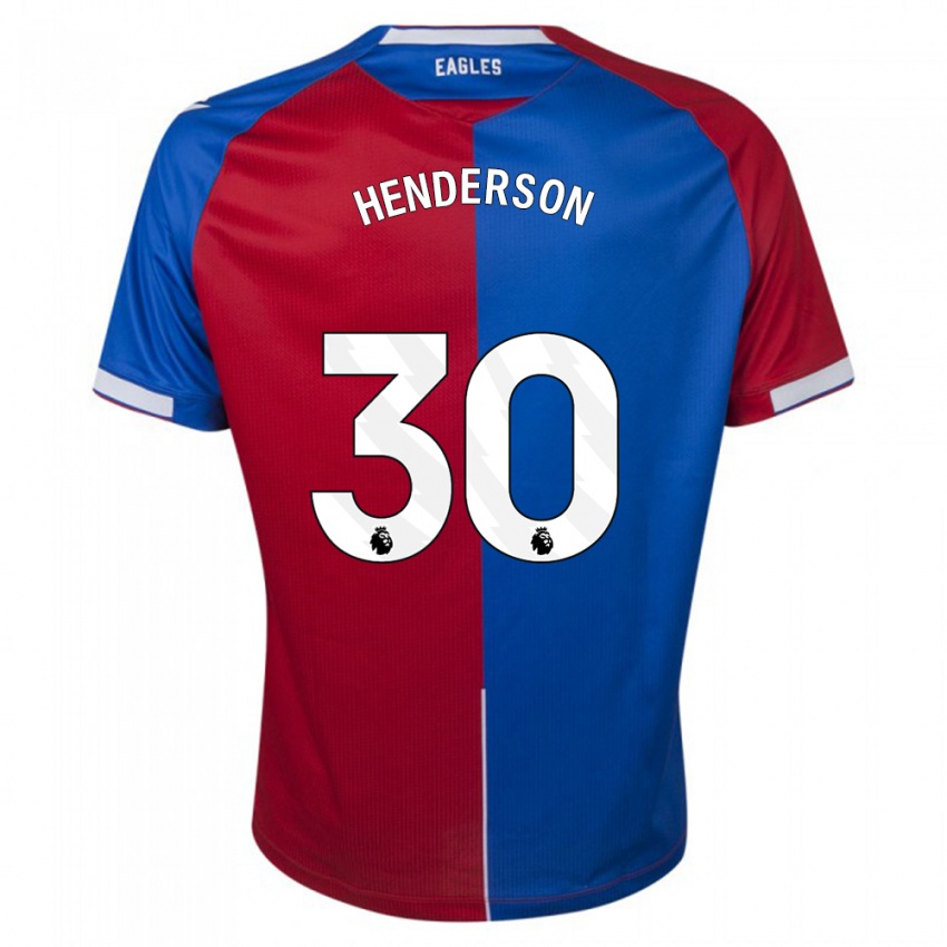 Kinder Dean Henderson #30 Rot Blau Heimtrikot Trikot 2023/24 T-Shirt Belgien