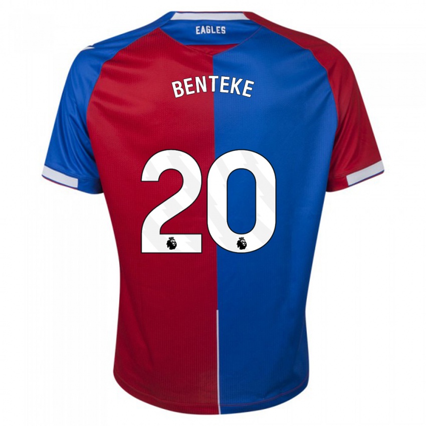 Enfant Maillot Christian Benteke #20 Rouge Bleu Tenues Domicile 2023/24 T-Shirt Belgique