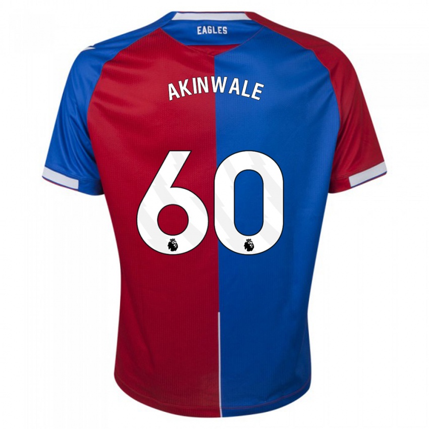 Enfant Maillot Victor Akinwale #60 Rouge Bleu Tenues Domicile 2023/24 T-Shirt Belgique