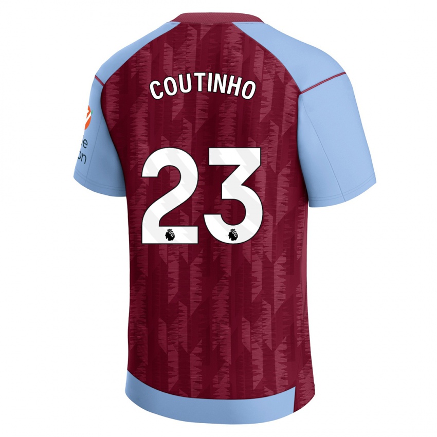 Kinder Philippe Coutinho #23 Weinrotblau Heimtrikot Trikot 2023/24 T-Shirt Belgien