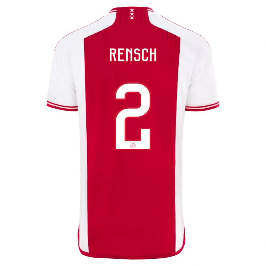 Kinder Devyne Rensch #2 Rot-Weiss Heimtrikot Trikot 2023/24 T-Shirt Belgien