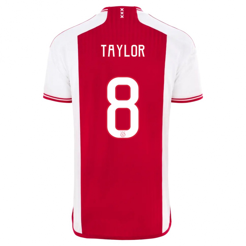 Enfant Maillot Kenneth Taylor #8 Rouge Blanc Tenues Domicile 2023/24 T-Shirt Belgique