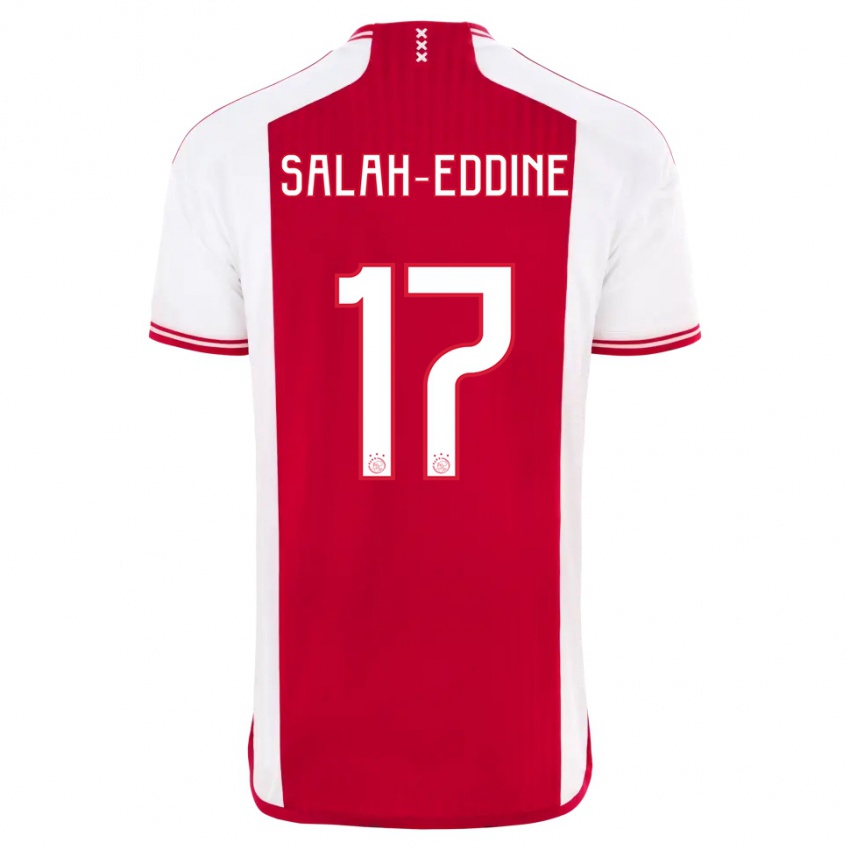 Enfant Maillot Anass Salah-Eddine #17 Rouge Blanc Tenues Domicile 2023/24 T-Shirt Belgique