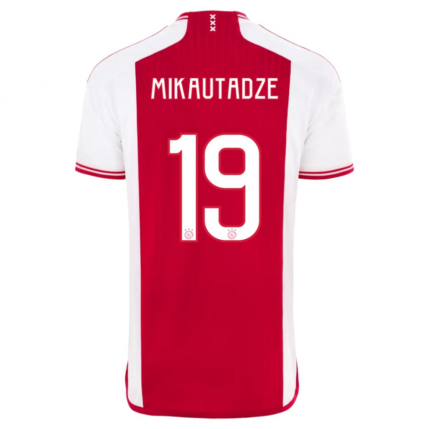 Kinder Georges Mikautadze #19 Rot-Weiss Heimtrikot Trikot 2023/24 T-Shirt Belgien