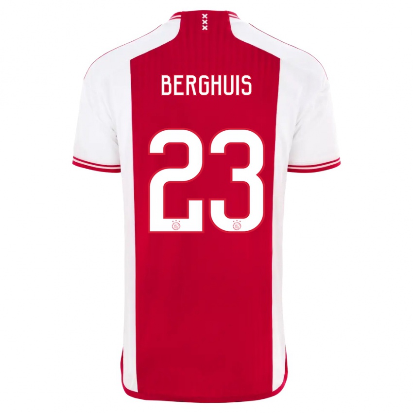 Enfant Maillot Steven Berghuis #23 Rouge Blanc Tenues Domicile 2023/24 T-Shirt Belgique
