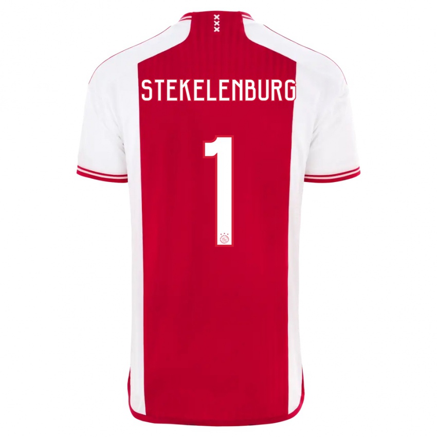 Kinder Maarten Stekelenburg #1 Rot-Weiss Heimtrikot Trikot 2023/24 T-Shirt Belgien