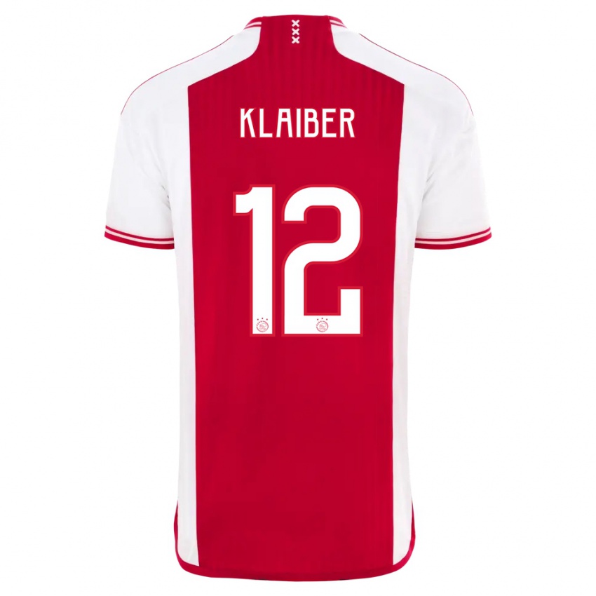 Enfant Maillot Sean Klaiber #12 Rouge Blanc Tenues Domicile 2023/24 T-Shirt Belgique