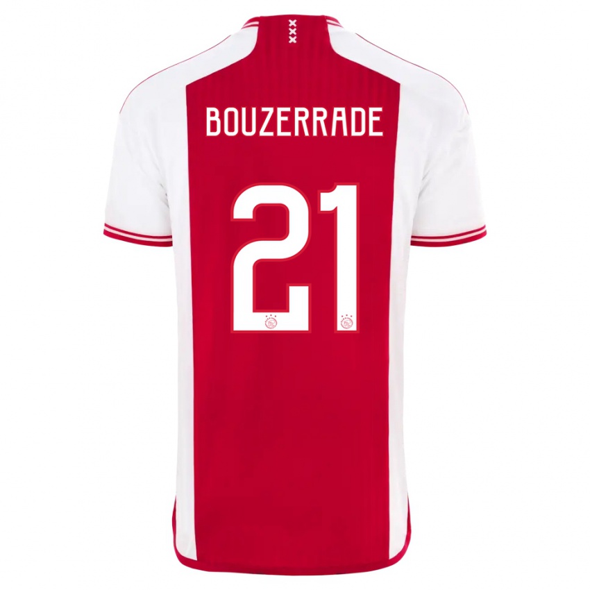 Kinder Zaina Bouzerrade #21 Rot-Weiss Heimtrikot Trikot 2023/24 T-Shirt Belgien