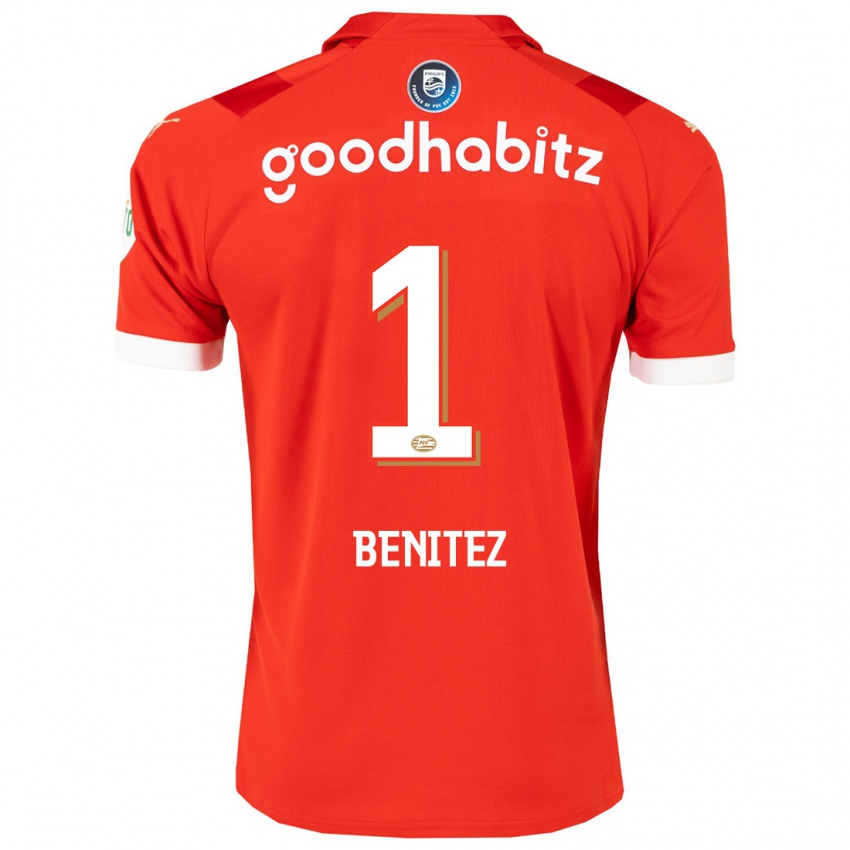 Enfant Maillot Walter Benítez #1 Rouge Tenues Domicile 2023/24 T-Shirt Belgique