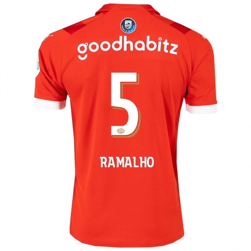 Enfant Maillot Andre Ramalho #5 Rouge Tenues Domicile 2023/24 T-Shirt Belgique