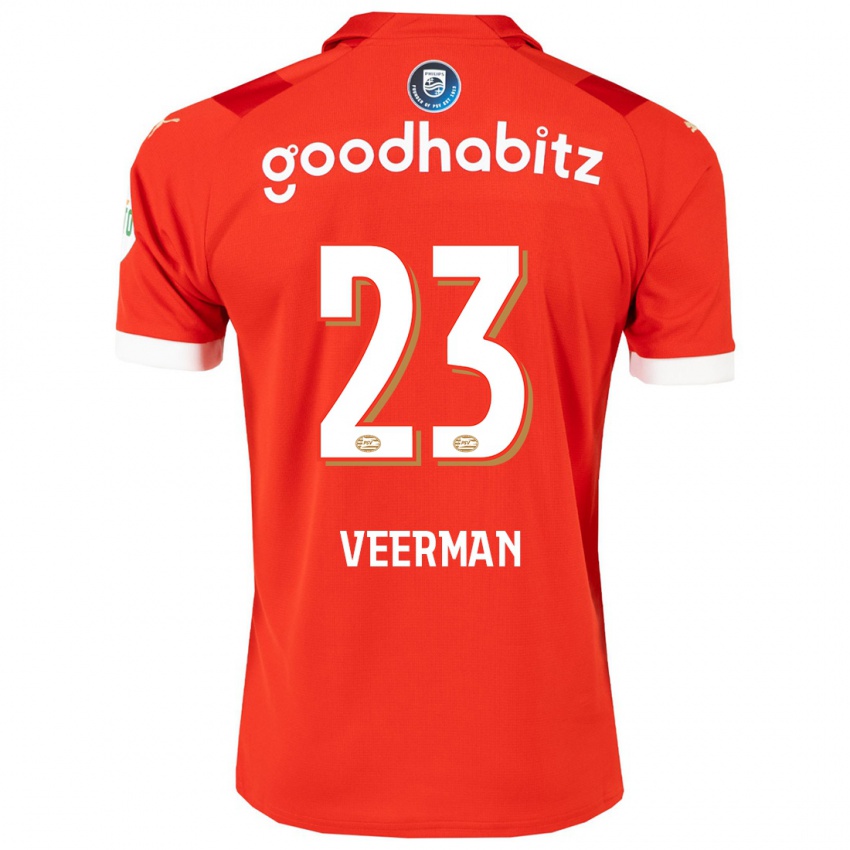 Kinder Joey Veerman #23 Rot Heimtrikot Trikot 2023/24 T-Shirt Belgien