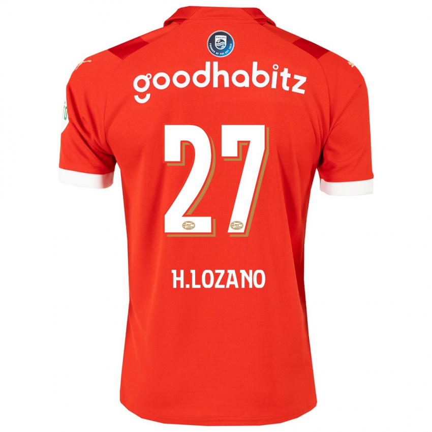 Enfant Maillot Hirving Lozano #27 Rouge Tenues Domicile 2023/24 T-Shirt Belgique