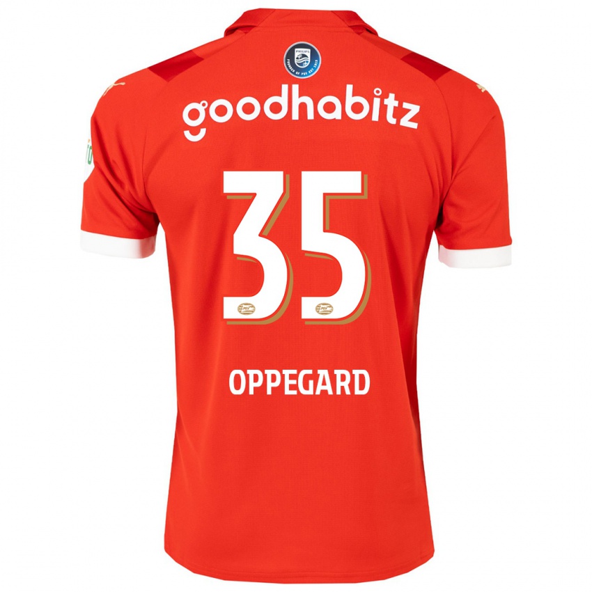 Kinder Fredrik Oppegard #35 Rot Heimtrikot Trikot 2023/24 T-Shirt Belgien