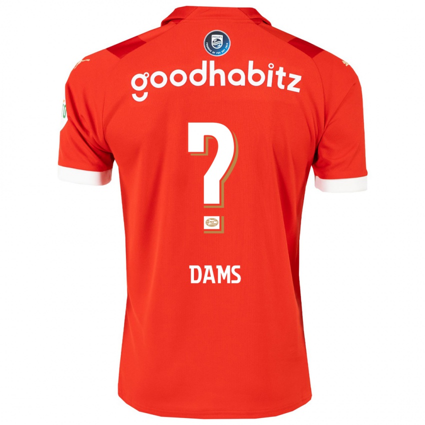 Enfant Maillot Matteo Dams #0 Rouge Tenues Domicile 2023/24 T-Shirt Belgique