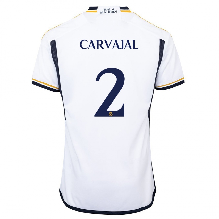Kinder Daniel Carvajal #2 Weiß Heimtrikot Trikot 2023/24 T-Shirt Belgien