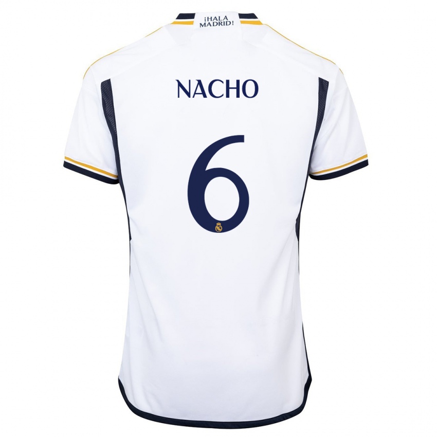 Enfant Maillot Nacho Fernandez #6 Blanc Tenues Domicile 2023/24 T-Shirt Belgique