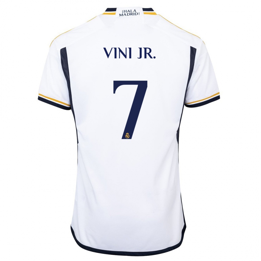 Kinder Vinicius Junior #7 Weiß Heimtrikot Trikot 2023/24 T-Shirt Belgien